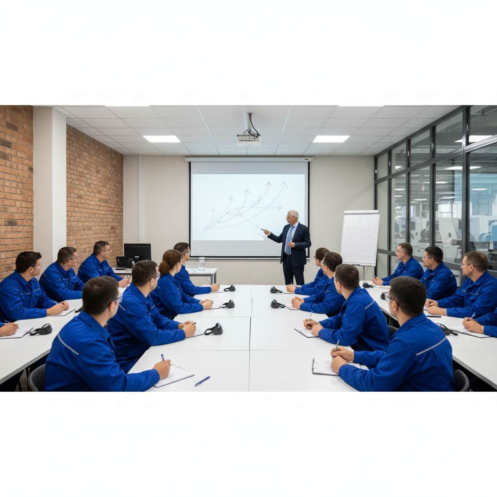 Formation en usine sur les perspectives de carrière pour les travailleurs roumains.